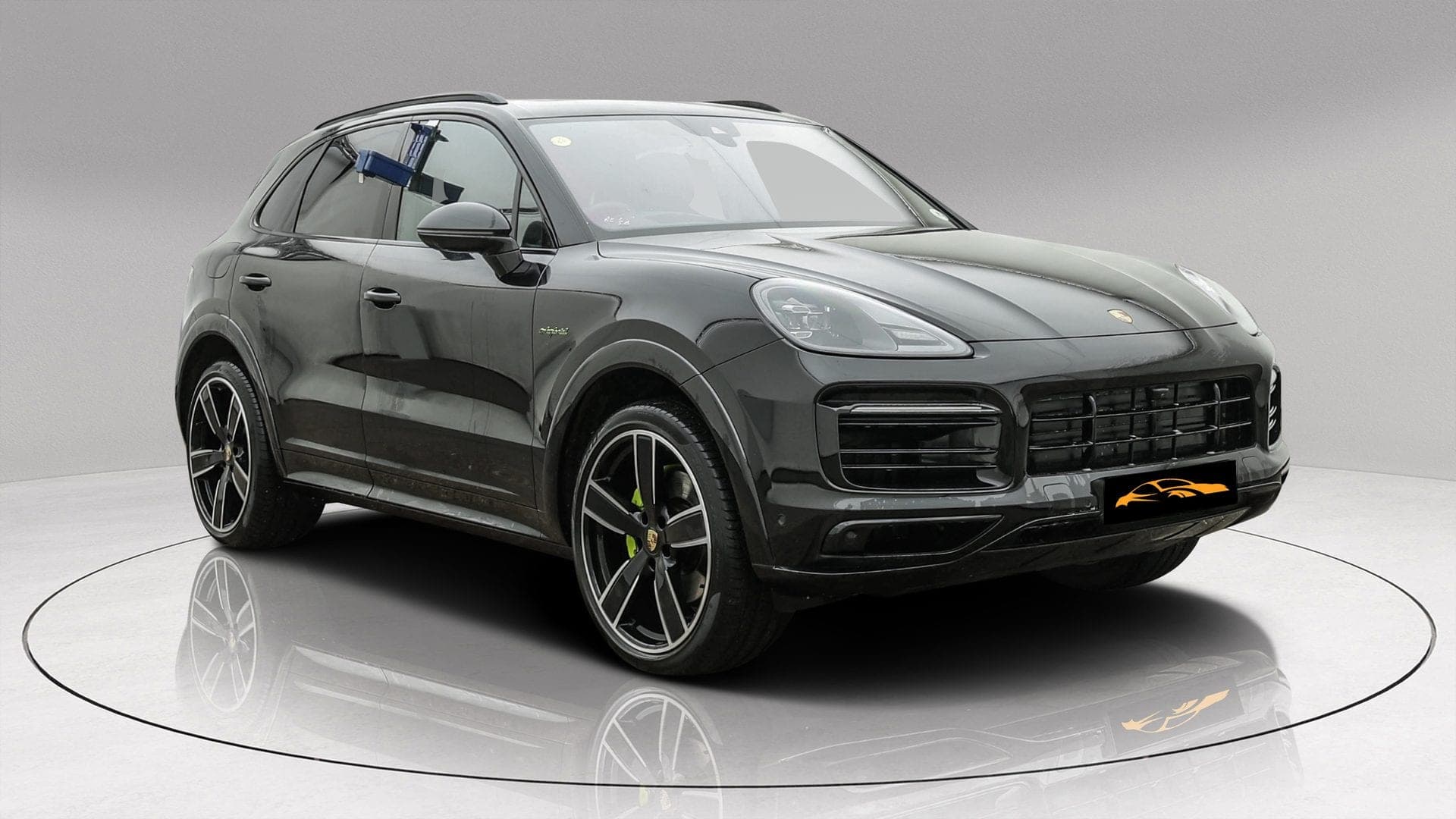 Porsche Cayenne E-Hybrid Platinum Edition in black — front three-quarter view
